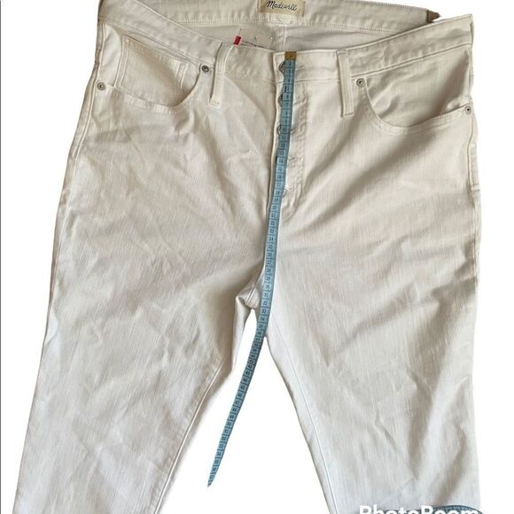 Madewell 9” Mid-Rise Skinny Jeans in Pure White size W 33 NWT - Picture 12 of 12